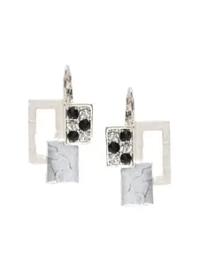 Blisscovered Grey & Black Contemporary Studs Earrings