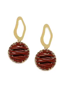 Blisscovered Red Contemporary Drop Earrings
