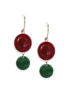 Blisscovered Red Contemporary Drop Earrings