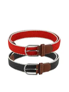 Kastner Men Red Set Of 2 Textured Belt