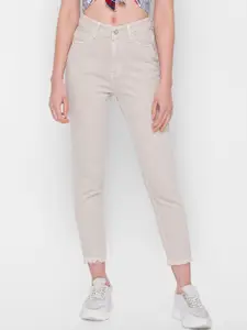 ZOLA Women Khaki Slim Fit No Fade Breathable & Lightweight Cotton Jeans