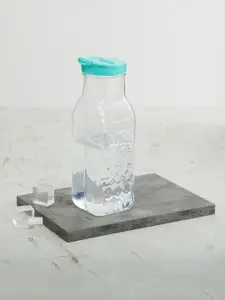 Home Centre Transparent & Blue Solid Water Bottle