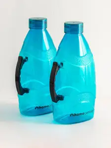 Home Centre Set Of 2 Blue Solid Water Bottle with Handle