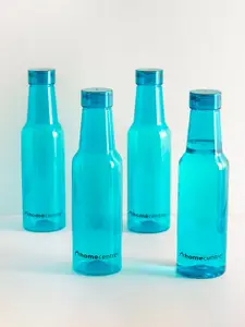 Home Centre Set of 4 Teal Blue Solid Fridge Water Bottle