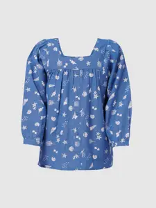 KIDS ONLY Blue & White Floral Print Top