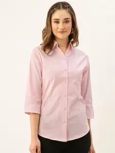 ZOLA Women Pink Lightweight Pure Cotton Formal Shirt