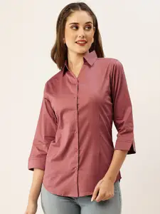 ZOLA Women Pink Pure Cotton Breathable & Lightweight Formal Shirt