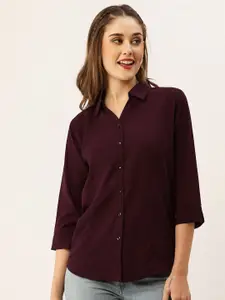 ZOLA Women Burgundy Formal Shirt