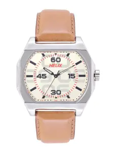 Helix By Timex Men Brass Dial & Stainless Steel Bracelet Style Straps Analogue Watch TW040HG02