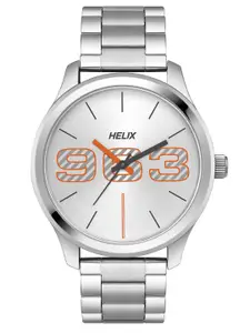 Helix By Timex Men Printed Dial & Stainless Steel Bracelet Style Straps Analogue Watch TW043HG00