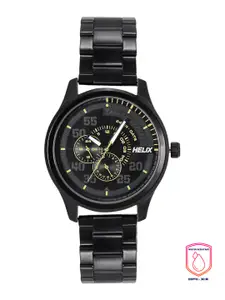 Helix Men Black Dial & Black Stainless Steel Straps Multifunction Analogue Watch TW043HG10