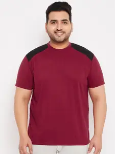 bigbanana Plus Size Men Red Solid Cotton T-shirt