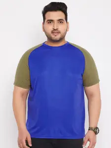 bigbanana Men Plus Size Blue Bio Finish Round Neck T-Shirt