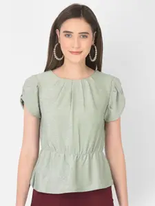 Latin Quarters Green Cinched Waist Top