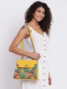 KLEIO Floral Printed Top Handle Handbag