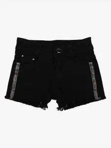 V-Mart Girls Black Denim Shorts