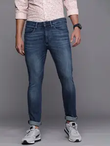 Louis Philippe Jeans Men Blue Slim Fit Low-Rise Light Fade Stretchable Jeans