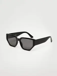 MANGO Women Black Lens & Black Sunglasses with UV Protected Lens