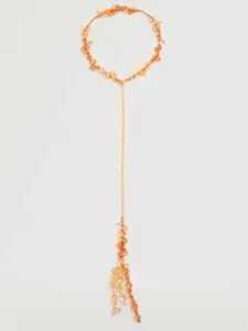 MANGO Orange Beaded Necklace