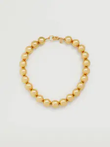 MANGO Gold-Toned Beaded Necklace