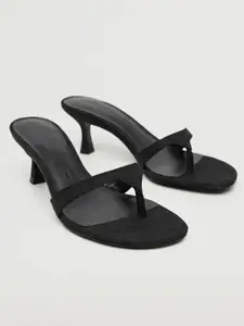 MANGO Women Black Solid Slim Heels