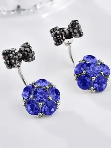 OOMPH Blue Floral Drop Earrings