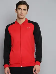 Reebok Men Red & Black Training Hustle Sporty Jacket