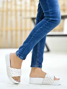 Shoetopia White Flatform Sandals