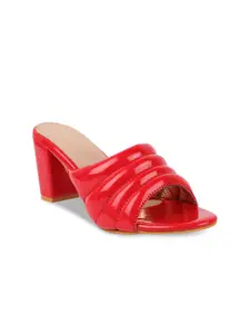 Shoetopia Girls Red Block Heels