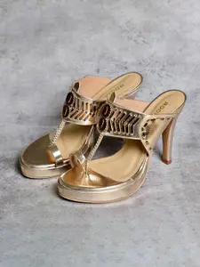 Rocia Gold-Toned Stiletto Heels