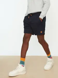 Trendyol Men Navy Blue Solid Regualr Shorts