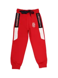 V-Mart Boys Red Solid Track Pants