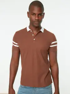 Trendyol Men Brown Solid Polo Collar T-shirt