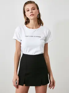 Trendyol Women Black Solid Skorts