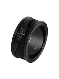 Police Men Black Onset Ring