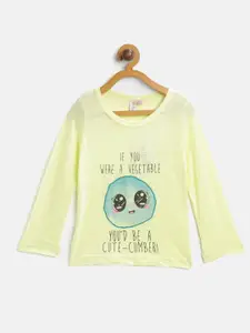 Kids On Board Yellow Print Pure Cotton Top