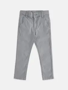 Pantaloons Junior Boys Grey Textured Trousers