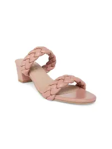 Forever Glam by Pantaloons Pink PU Block Sandals