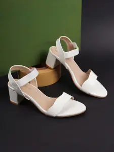 Get Glamr Women White Block Heels