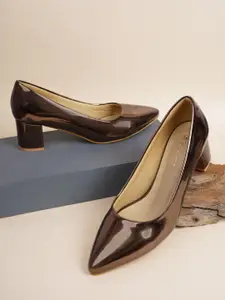 Get Glamr Women Copper-Toned Block Heels