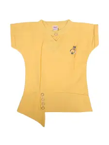 V-Mart Girls Yellow Extended Sleeves Top