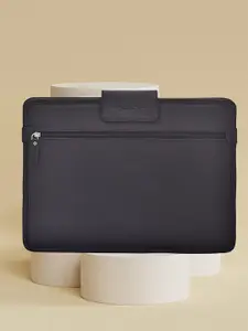 OLIVE MIST Unisex Black Leather 14 Inch Laptop Sleeve