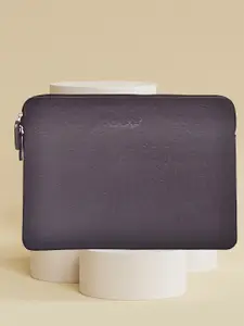 OLIVE MIST Unisex Brown Leather 14 Inch Laptop Sleeve