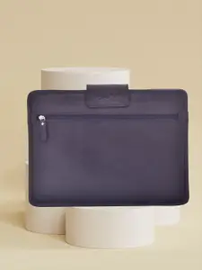 OLIVE MIST Blue Leather Laptop Sleeve