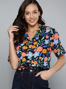 Mast & Harbour Women Black Floral Printed Casual Shirt