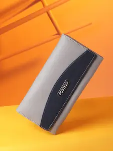 Fostelo Women Grey PU Three Fold Wallet