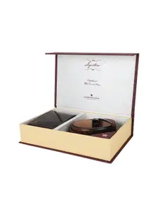Louis Philippe Men Brown Leather Belt & Wallet Gift Set
