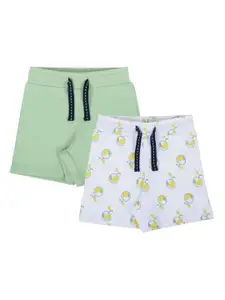 My Milestones Girls Pack Of 2 Low-Rise Pure Cotton Shorts