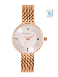 Marie Claire Women White Dial & Rose Gold Toned Straps Analogue Watch MC22/023-E