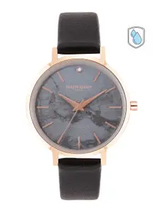 Marie Claire Women Charcoal Black Textured Dial & Leather Strap Analogue Watch MC22/025-D